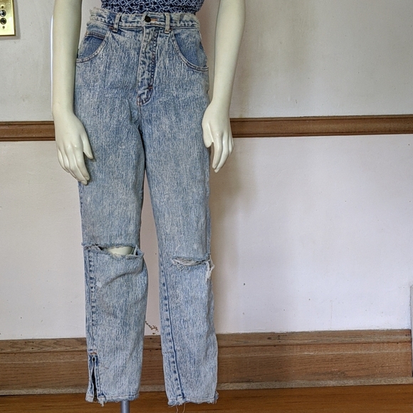 No Excuses Denim - Vintage 70s Distressed Denim stretch Jeans size 7